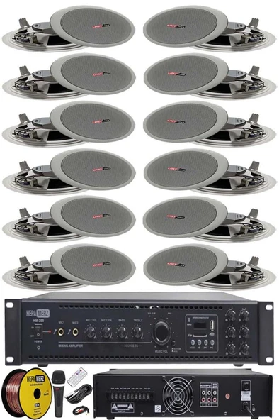 Lastvoice Maxx Paket-6 Tavan Hoparlörü ve 6 Bölgeli Anfi Ses Sistemi Paketi (Full Set) ürün görseli