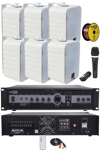 Lastvoice High Voice Paket-3 Bölgeli Anfi ve Duvar Hoparlör Ses Anons Sistemi Seti ürün görseli