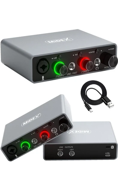 Midex Glx Paket-3 BM800 Mikrofon + Stüdyo Ses Kartı + Stand + Filtre - Resim 2