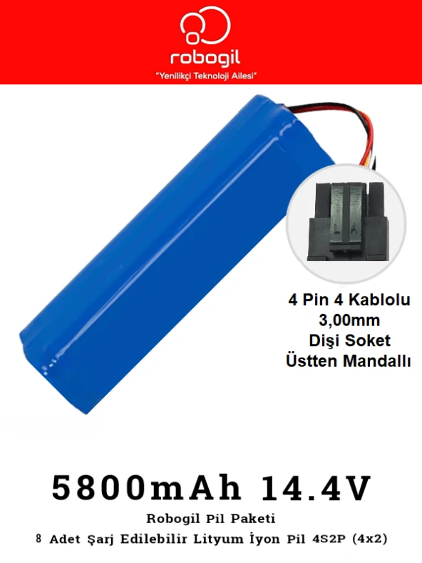 Xiaomi Vacuum Mop 2 STYTJ03ZHM 5800mAh 14.4V Uyumlu Robot Süpürge Pili Lityum İyon Batarya