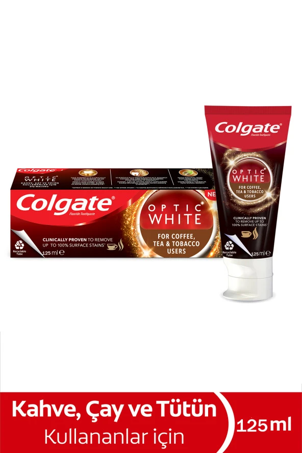 COLGATE Optic White Kahve, Çay ve Tütün Kullanıcıları Için Beyazlatıcı Diş Macunu 125ml