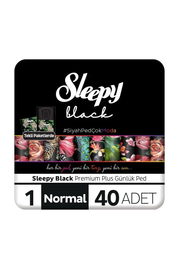 SLEEPY Black Premium Plus Günlük Ped Normal 40 Adet Ped