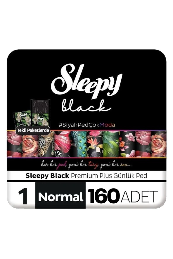 SLEEPY Black Premium Plus Günlük Ped Normal 160 Adet