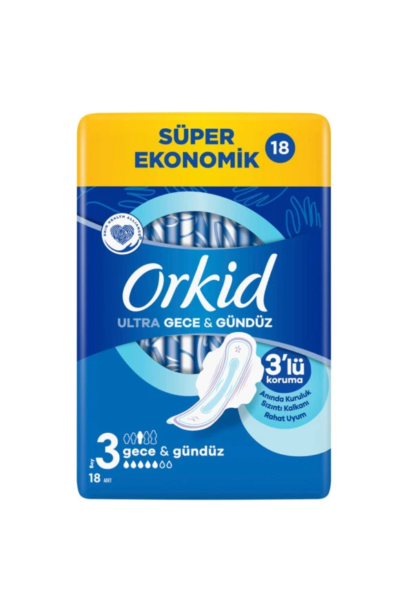ORKİD Ultra Extra Anne Kız Gece Hijyenik Ped 18'li - 2
