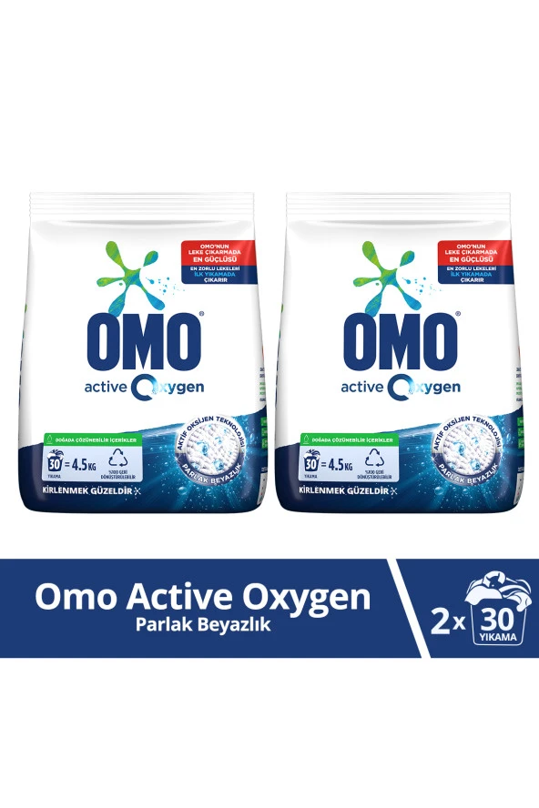 OMO Active Oxygen Toz Çamaşır Deterjanı Leke Çıkarıcı 4,5 Kg X2