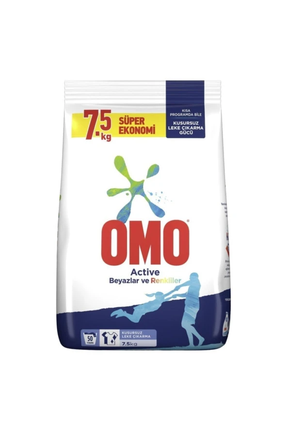 OMO Active Renkliler & Beyazlar Toz Çamaşır Deterjanı 7.5KG