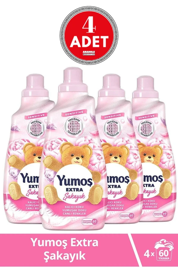 YUMOŞ Extra Konsantre Çamaşır Yumuşatıcısı Şakayık 1440ml 4 Adet