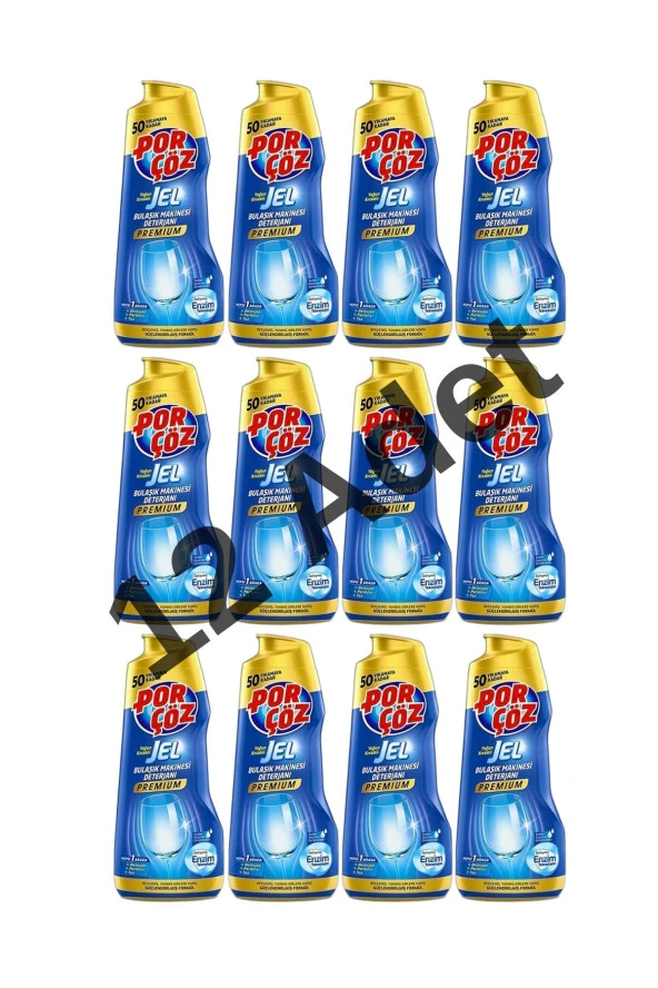 PORÇÖZ Bulaşık Makinası Deterjanı Jel 900ml x 12 Adet