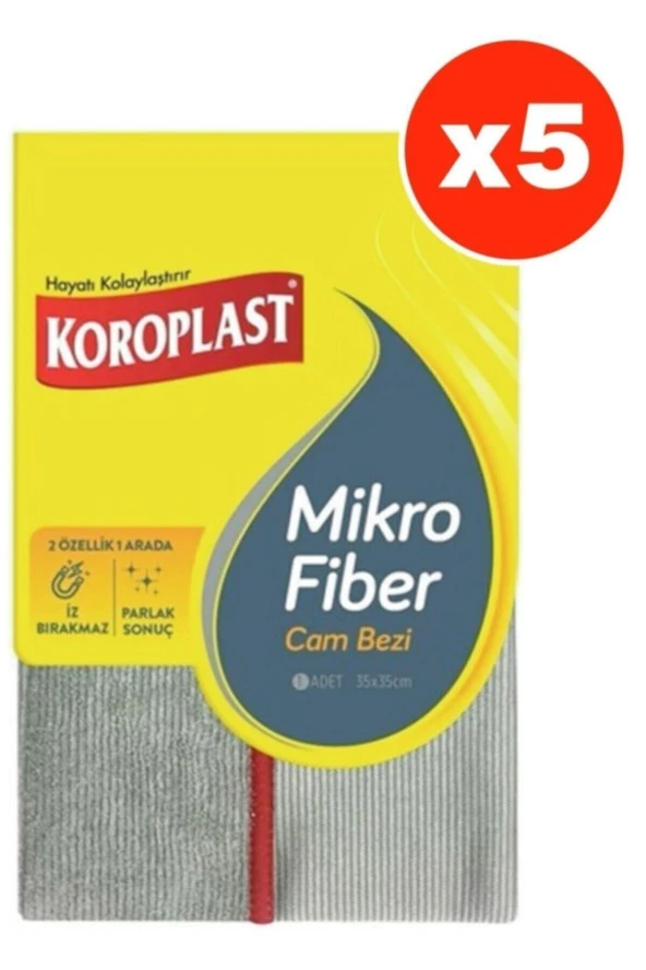 KOROPLAST Mikrofiber Cam Bezi X 5 Adet