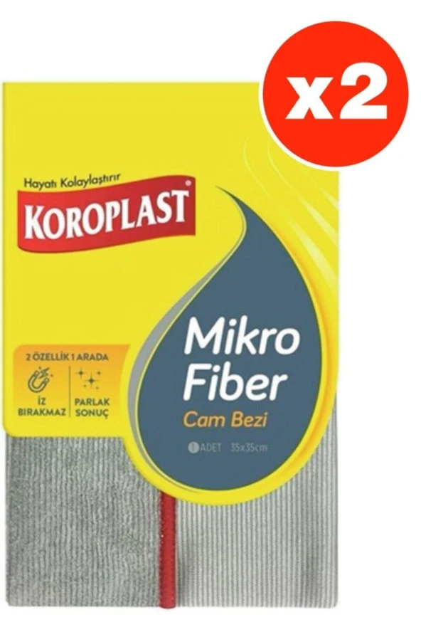 KOROPLAST Mikrofiber Cam Bezi X 2 Adet