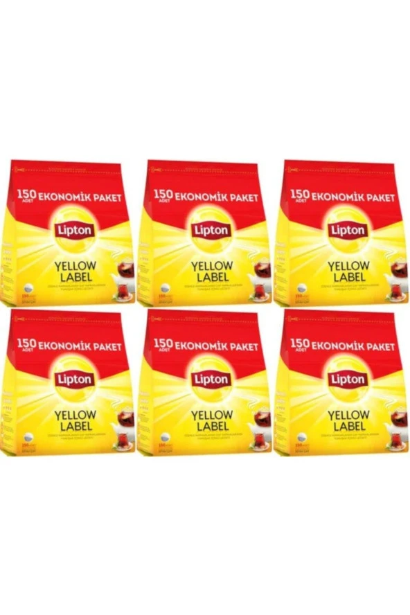 LİPTON Yellow Label Demlik Siyah Poşet Çay 150 Adetli 6 Paket