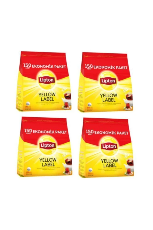 LİPTON Yellow Label Demlik Siyah Poşet Çay 150 Adet 4 Paket