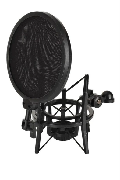 NB39 Masa Mikrofon Standı (Sehpa) + Sh-101 Pop Filtre ve Shock Mount Set - 2