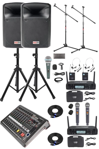 Midex Extreme Paket-3 Mixer Hoparlör Mikrofon Full Ses Sistemi Seti ürün görseli