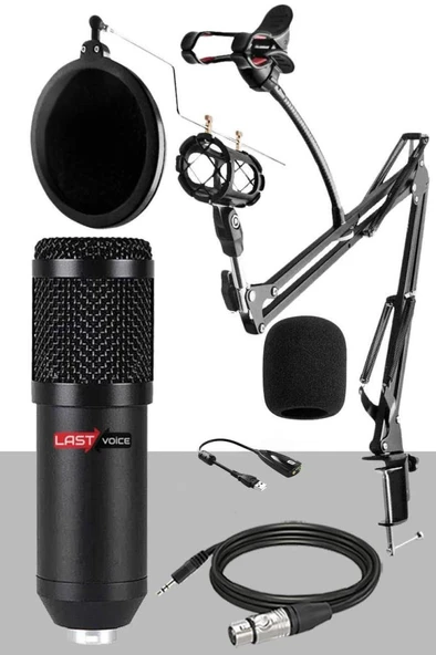 Lastvoice BM800 Mikrofon + Set-01 Stand + Shock Mount + Filtre + Ses Kartı ürün görseli