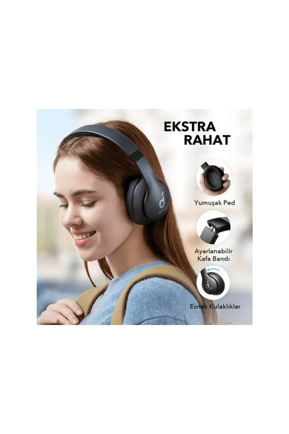 Anker Soundcore Life Q10i Kablosuz Bluetooth Kulak Üstü Kulaklık Siyah - 3