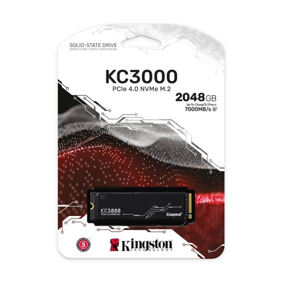 Kingston 2TB KC3000 NVMe M.2 SKC3000D/2048G Okuma Hızı 7000MB / Yazma Hızı 7000MB SSD ürün görseli 1