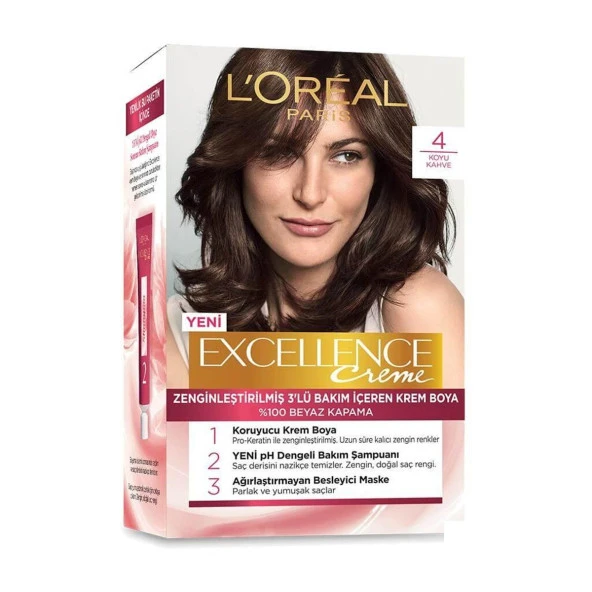 LOREAL EXCELLENCE 4  SAÇ BOYASI KAHVE