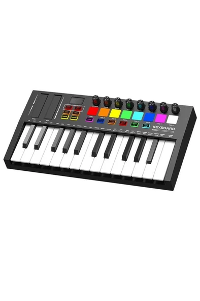 Midex MD-255 Yeni Nesil Midi Klavye 25 Tuşlu 8 Hassasiyetli Launch Pad 8 Ton Potansı - Resim 2