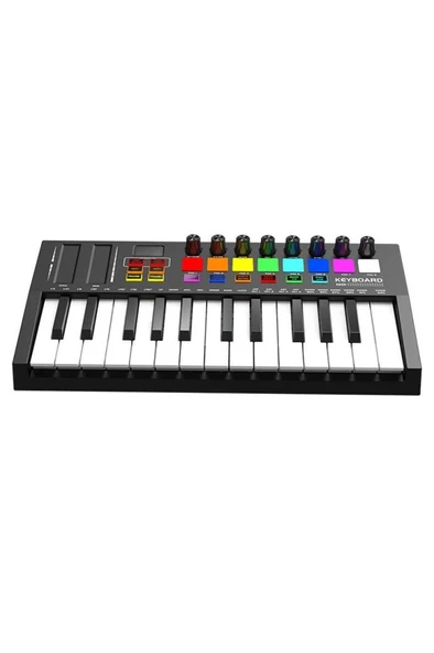 Midex MD-255 Yeni Nesil Midi Klavye 25 Tuşlu 8 Hassasiyetli Launch Pad 8 Ton Potansı - Resim 3