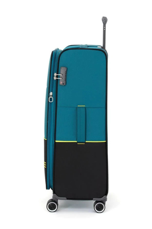 Pierre Cardin Ultra Light Hafif Lüx Kumaş 2'li Valiz Seti Büyük Boy - Kabin Boy Petrol PC8200 - 4