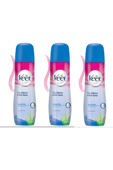 Tüy Dökücü Sprey Hassas Cilt Için 150 ml 3 Adet