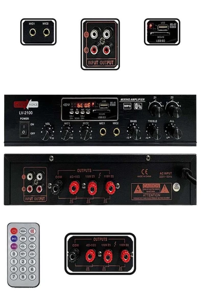 Lastvoice Large Paket-1 Hoparlör ve Anfi Anons Ses Sistemi Seti - Resim 2