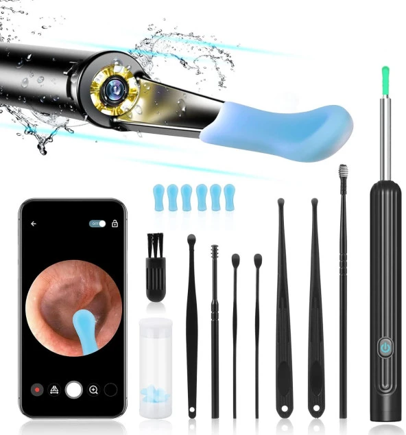 Valkyrie Kablosuz Wifi Kulak Temizleme Kamerası - Ios Android Iphone Uyumlu 1296P HD LED Otoskop Kamera - 5