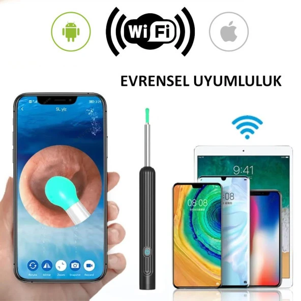 Valkyrie Kablosuz Wifi Kulak Temizleme Kamerası - Ios Android Iphone Uyumlu 1296P HD LED Otoskop Kamera - 8