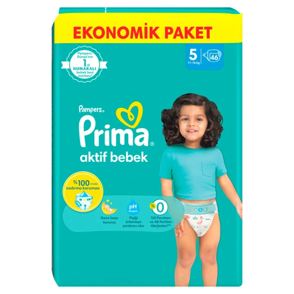 Prima Bebek Bezi Beden:5 (11-16Kg) Junior 230 Adet Mega Ekonomik Pk - Resim 3