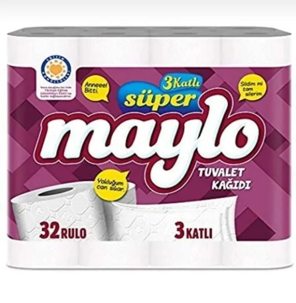 SÜPER MAYLO 3 KATLI TUVALET KAĞIDI 32Lİ