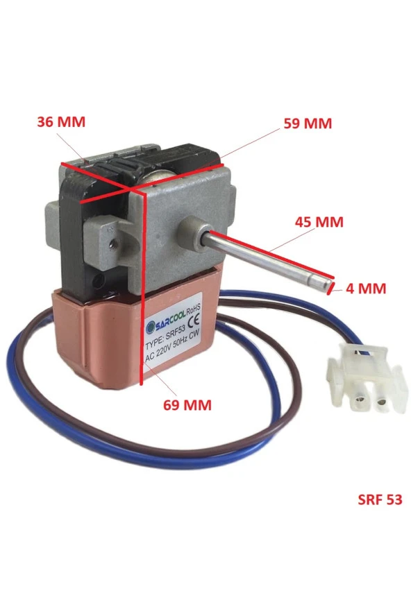SRF53 NOFROST İÇ FAN MOTORU KALIN MİLLİ - 2