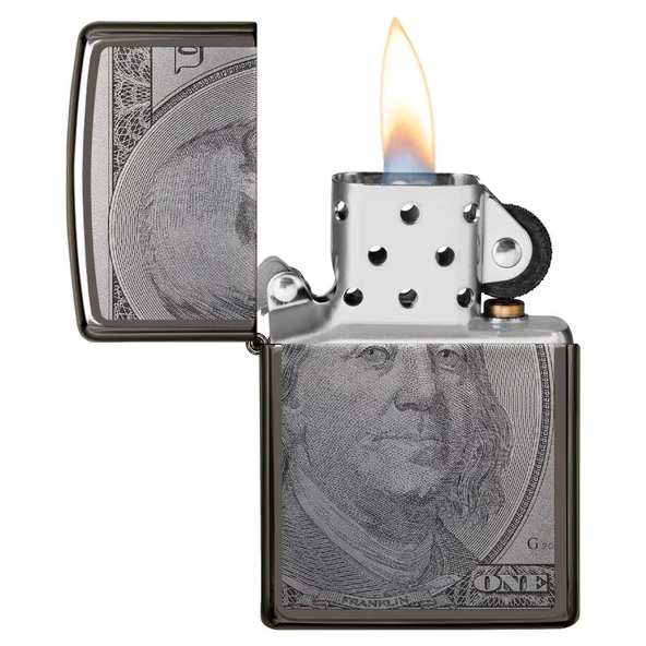 Zippo Çakmak 49025 Currency Design - Resim 4
