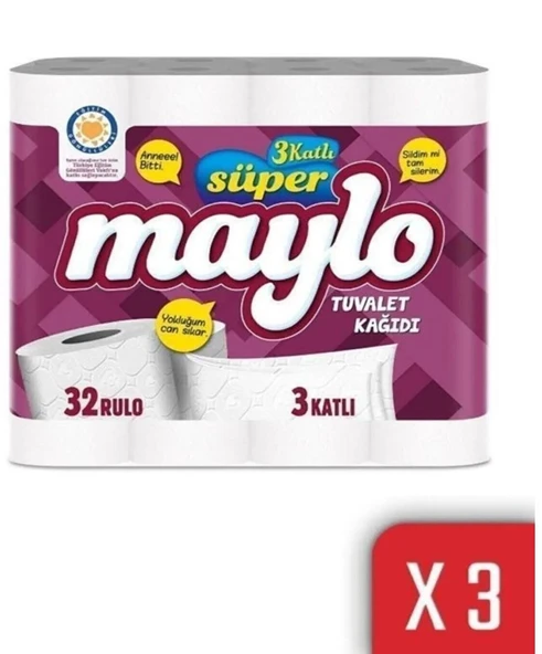 SUPER MAYLO TUVALET KAĞIDI 3KAT 32X3
