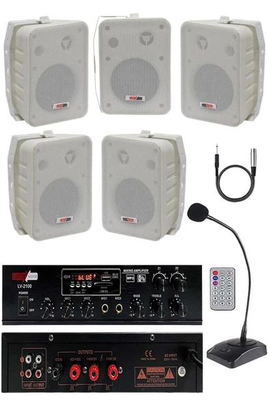 Lastvoice Large Paket-4 Hoparlör ve Anfi Anons Ses Sistemi Seti ürün görseli
