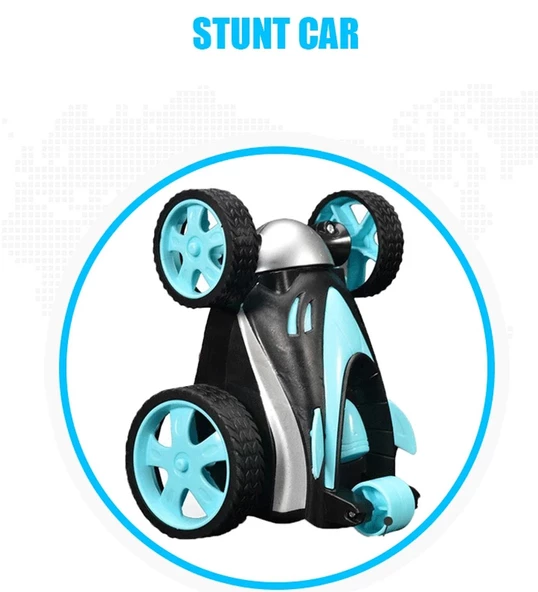Uzaktan Kumandalı, Florasan Işıklı, 360 Derece Dönebilen Akrobat Araba- Stunt Car - Resim 10