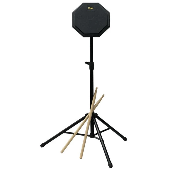 Midex DD-129 Profesyonel Bateri Davul Çalışma Pedi Seti Drum Practice Pad (Stand ve Çanta ile)