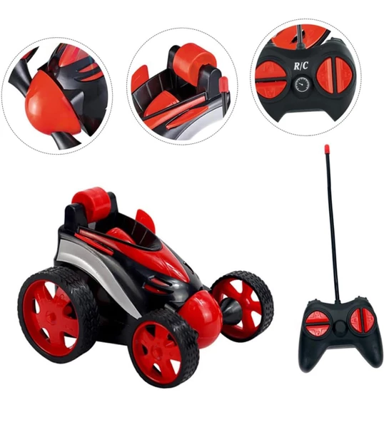 Uzaktan Kumandalı, Florasan Işıklı, 360 Derece Dönebilen Akrobat Araba- Stunt Car - Resim 8
