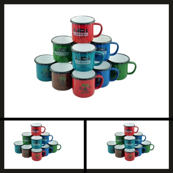 Uyguna-Yakala Açık Beyaz Eb-330 Emaye Bardak-MLZ.219