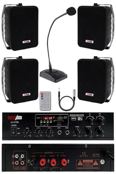 Lastvoice Black Large Paket-3 Hoparlör ve Anfi Anons Ses Sistemi Seti ürün görseli