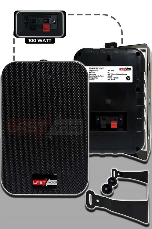 Lastvoice Black Large Paket-5 Hoparlör ve Anfi Anons Ses Sistemi Seti - 3
