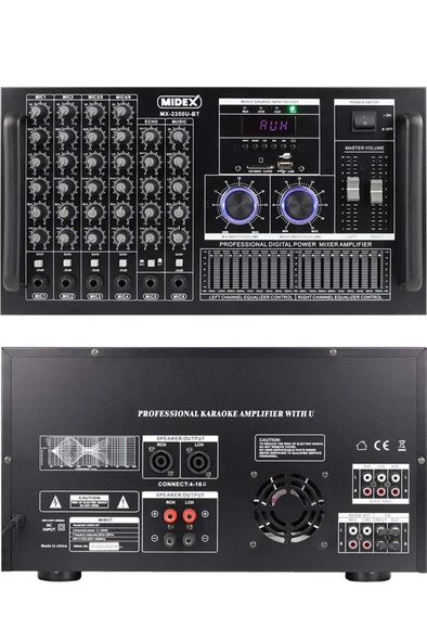 Midex Mx-2350U Ekolayzer'lı Stereo Power Mikser Anfi 2x350 Watt 4-16 Ohm ürün görseli