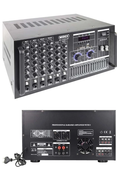 Midex Mx-2350U Ekolayzer'lı Stereo Power Mikser Anfi 2x350 Watt 4-16 Ohm - Resim 2