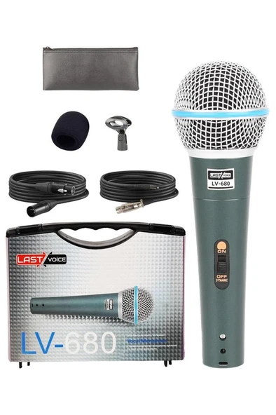 Lastvoice Lv-680 Profesyonel Dinamik EL Mikrofonu (Çift kablo Sünger Çanta Tutacak) - Resim 3