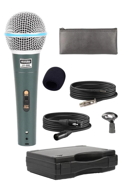 Lastvoice Lv-680 Profesyonel Dinamik EL Mikrofonu (Çift kablo Sünger Çanta Tutacak) - Resim 4