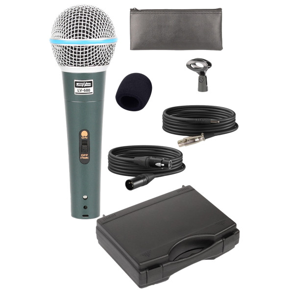 Lastvoice Lv-680 Profesyonel Dinamik EL Mikrofonu (Çift kablo Sünger Çanta Tutacak)