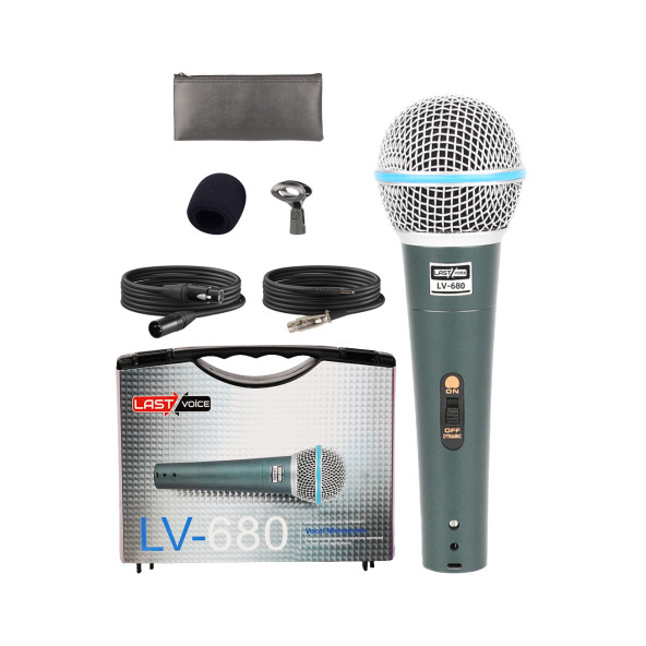 Lastvoice Lv-680 Profesyonel Dinamik EL Mikrofonu (Çift kablo Sünger Çanta Tutacak) - 2