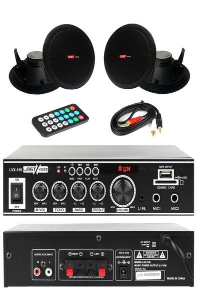Lastvoice Black Small-1 Tavan Hoparlör ve Anfi Ses Sistemi Paketi ürün görseli