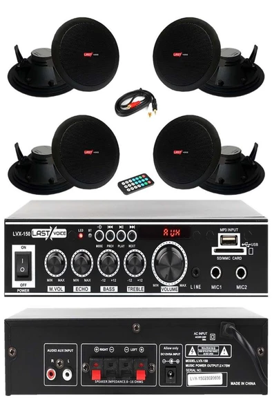 Lastvoice Black Small-3 Tavan Hoparlör ve Anfi Ses Sistemi Paketi ürün görseli