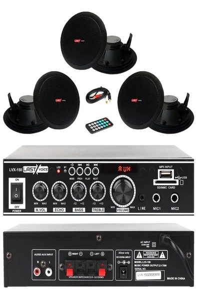 Lastvoice Black Small-2 Tavan Hoparlör ve Anfi Ses Sistemi Paketi ürün görseli